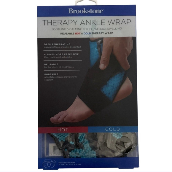 Brookstone Other - Brookstone Therapy Ankle Wrap • Hot & Cold • Reusable & Portable Gel Beads NEW